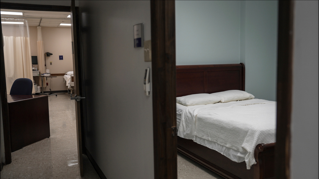 A patient room for sleep research is seen at the Morehouse School of Medicine Friday, Jan. 16, 2026, in Atlanta, Ga. (AP Photo/Emilie Megnien)