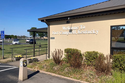 FILE - The exterior of Fort Campbell, Ky., is seen March 30, 2023. (AP Photo/Sharon Johnson, File) FILE - The exterior of Fort Campbell, Ky., is seen March 30, 2023. (AP Photo/Sharon Johnson, File)