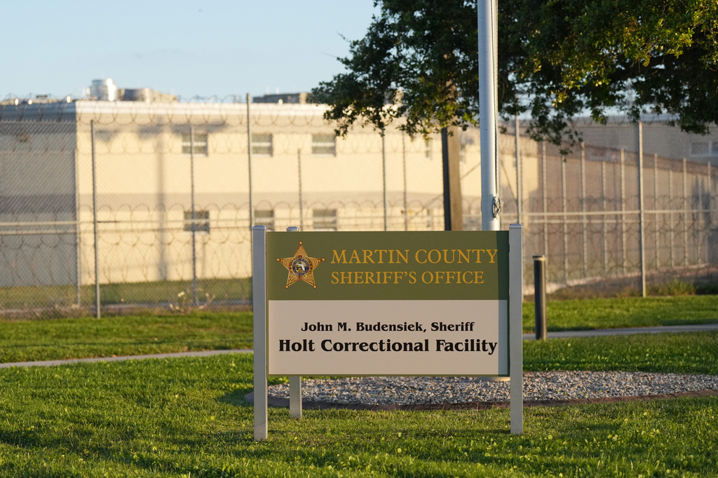 The Martin County Sheriff's Office welcome sign is displayed outside Friday, March 27, 2026 (AP Photo/Jim Rassol)