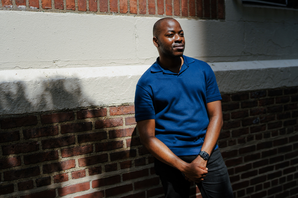 Floyd Jones, the founder of BackBlack, an initiative that supports underfunded Black-led nonprofits, poses for a portrait in Washington Heights, Wednesday, Aug. 19, 2026, in New York. (AP Photo/Angelina Katsanis)