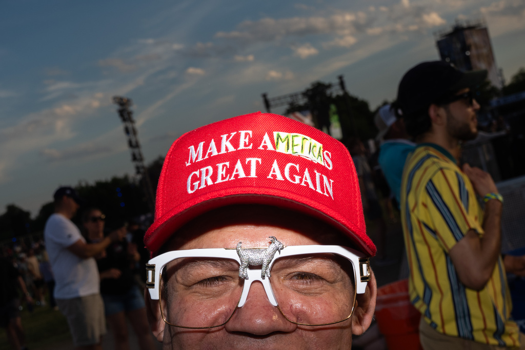 Eric Albarracin at the UFC Fan Fest on the White House Ellipse ahead of Sunday's fight on the South Lawn, Saturday, June 13, 2026, in Washington. (AP Photo/Allison Robbert)