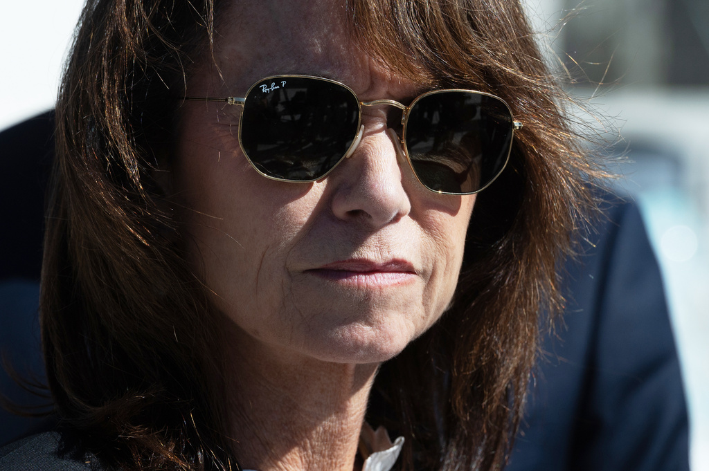 FILE - Attorney General Liz Murrill speaks with the news media, Oct. 15, 2025, in Washington. (AP Photo/Cliff Owen, File)