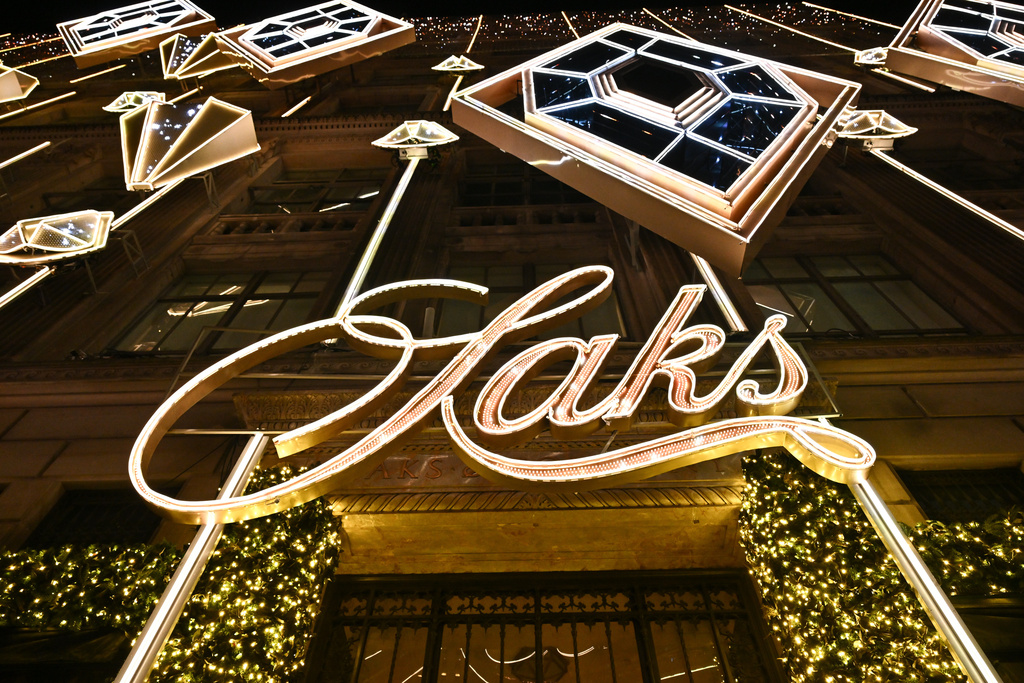 FILE - Saks Fifth Avenue holiday light show and window reveal on Monday, Nov. 24, 2025, in New York. (Photo by Evan Agostini/Invision/AP, File)