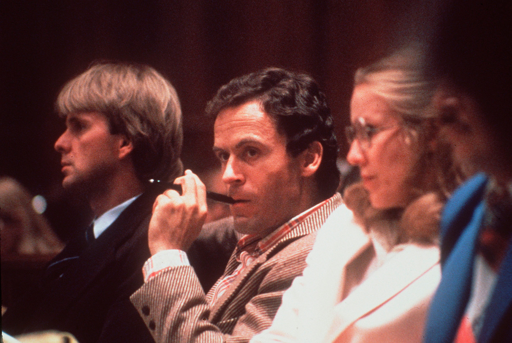 FILE - This 1979 file photo shows Ted Bundy, convicted murderer, in a Miami courtroom. (AP Photo, File)