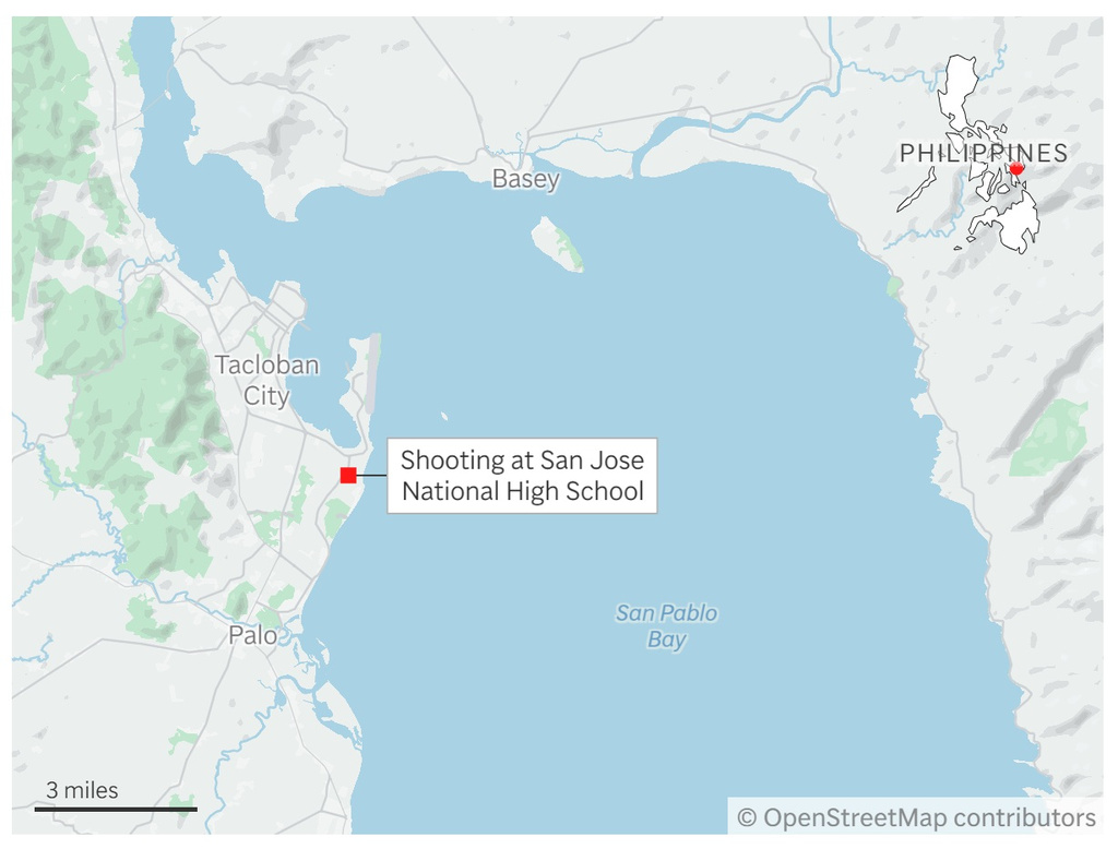 Map showing the location of San Jose National High School in the Philippines. (AP Digital Embed)