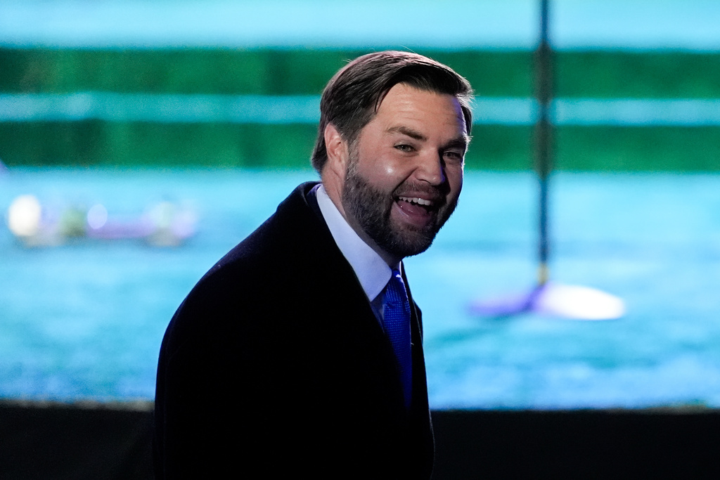 Vice President JD Vance arrives before the lighting of the National Christmas Tree on the Ellipse, Thursday, Dec. 4, 2025, near the White House in Washington. (AP Photo/Julia Demaree Nikhinson)