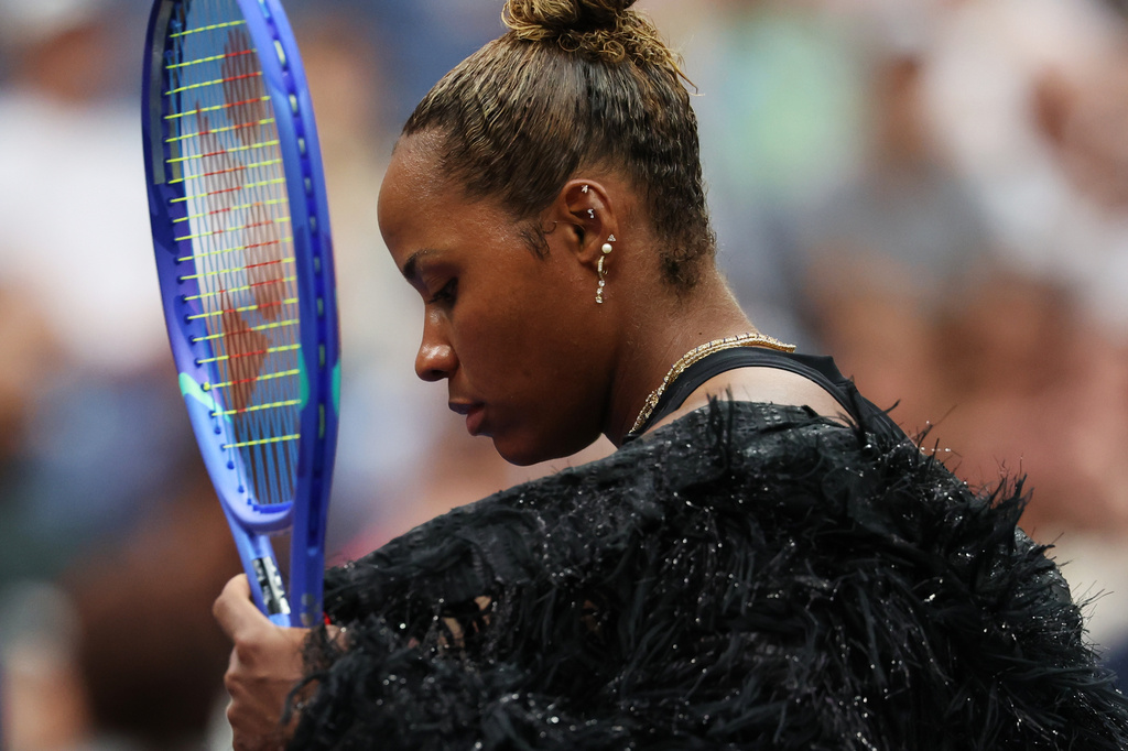 Taylor Townsend, of the United States, arrives for her match against Aryna Sabalenka, of Belarus, during the fourth round of the U.S. Open tennis championships Sunday, Sept. 6, 2026, in New York. (AP Photo/Heather Khalifa)