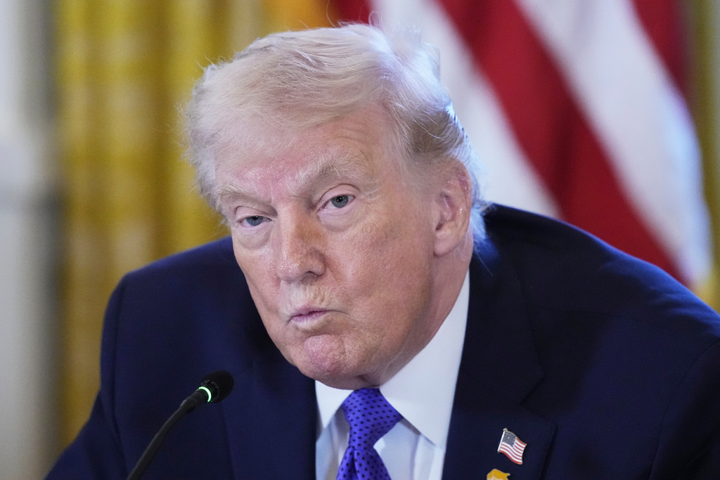 President Donald Trump attends a meeting with oil executives in the East Room of the White House, Friday, Jan. 9, 2026, in Washington. (AP Photo/Alex Brandon)