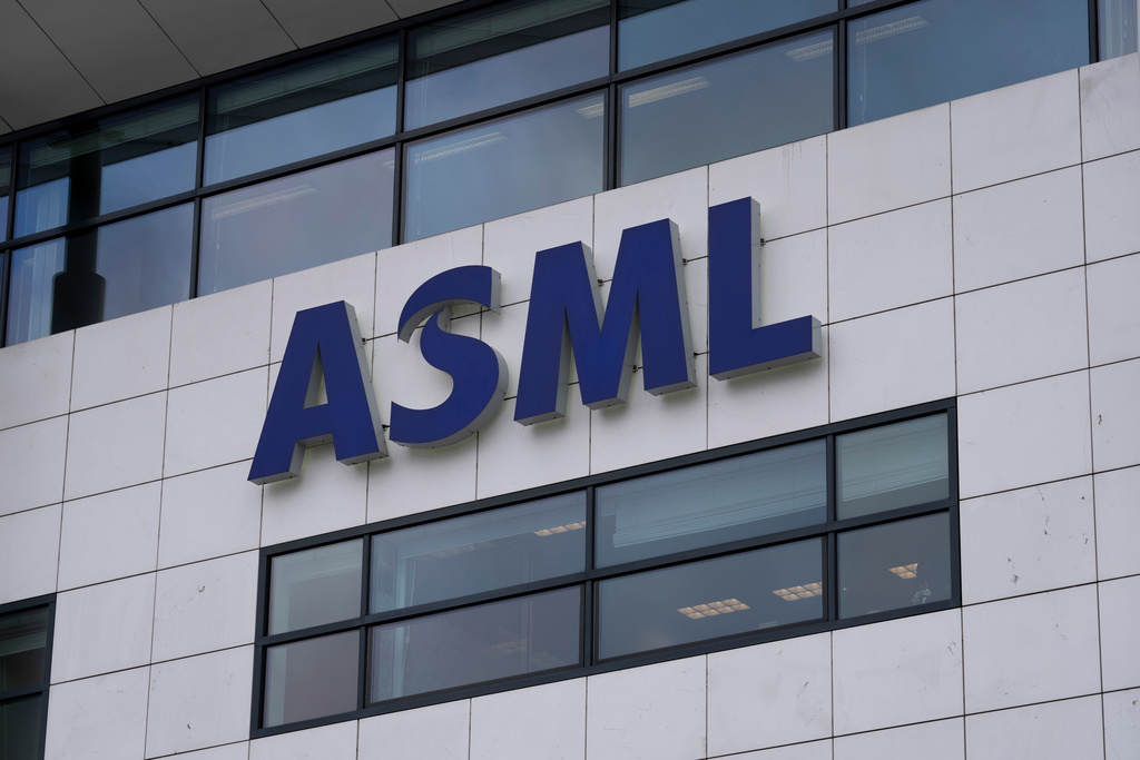 FILE - Exterior view of the head office of ASML, a leading maker of semiconductor production equipment, in Veldhoven, Netherlands, on Jan. 30, 2023. (AP Photo/Peter Dejong, File)