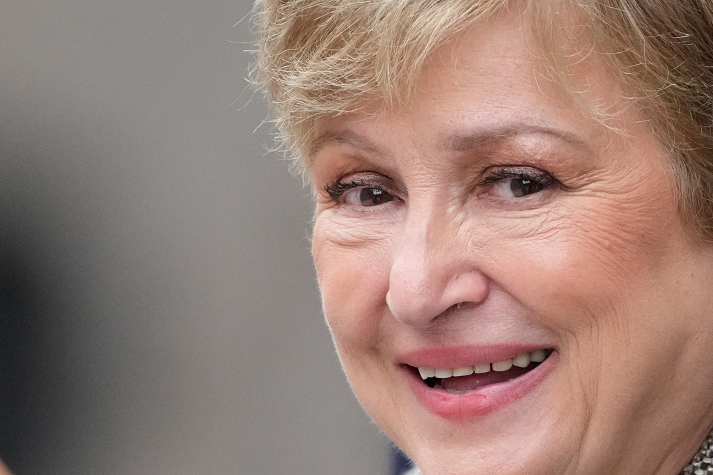President of the International Monetary Fund Kristalina Georgieva leaves the Economy Ministry after a meeting with Argentina Economy Minister Luis Caputo in Buenos Aires, Argentina, Monday, July 27, 2026. (AP Photo/Gustavo Garello)