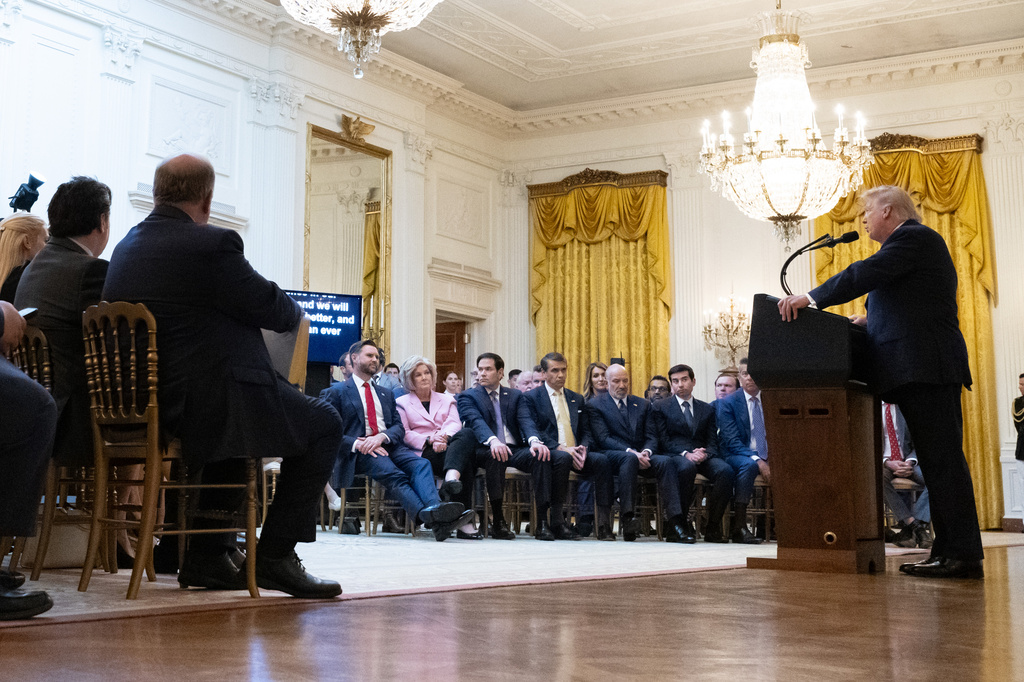 President Donald Trump speaks in the East Room of the White House, Thursday, July 16, 2026, in Washington. (Saul Loeb/Pool via AP)