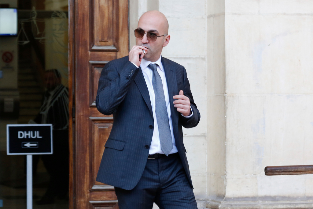 FILE - Maltese businessman Yorgen Fenech leaves court after being questioned in the 2017 bomb blast that killed investigative journalist Daphne Caruana Galizia as she drove near her home, Nov. 29, 2019, in Valletta, Malta. (AP Photo, File)