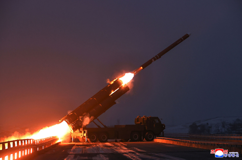 This photo provided by the North Korean government, shows what it says a test of a long-range strategic cruise missile in the Yellow Sea off North Korea Sunday, Dec. 28, 2025. Independent journalists were not given access to cover the event depicted in this image distributed by the North Korean government. The content of this image is as provided and cannot be independently verified. Korean language watermark on image as provided by source reads: "KCNA" which is the abbreviation for Korean Central News Agency. (Korean Central News Agency/Korea News Service via AP)