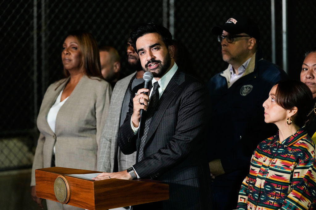 New York City Mayor Zohran Mamdani talks during a news conference near the scene of a shooting on Thursday, Oct. 8, 2026, in New York. (AP Photo/Seth Wenig)