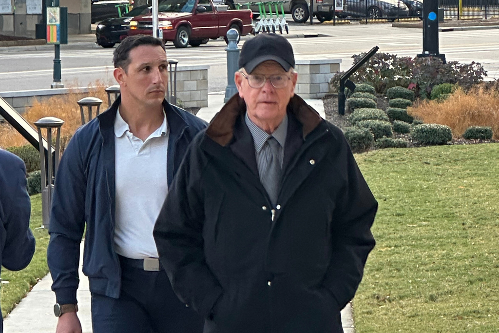 NASCAR chairman Jim France enters federal court in Charlotte, N.C., on Wednesday Dec 3, 2025. (AP Photo/Jenna Fryer)