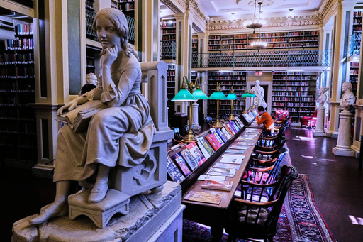 Little Nell, left, a sculpture of the character from Charles Dickens's "The Old Curiosity Shop", is displayed at the Boston Athenaeum, Thursday, Oct. 9, 2025, in Boston. (AP Photo/Charles Krupa) Little Nell, left, a sculpture of the character from Charles Dickens's "The Old Curiosity Shop", is displayed at the Boston Athenaeum, Thursday, Oct. 9, 2025, in Boston. (AP Photo/Charles Krupa)