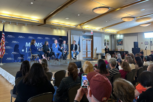 Republicans Winsome Earle-Sears and John Reid speak at a Moms for Liberty town hall Oct. 3, 2025, in Fairfax, Va. (AP Photo/Olivia Diaz) Republicans Winsome Earle-Sears and John Reid speak at a Moms for Liberty town hall Oct. 3, 2025, in Fairfax, Va. (AP Photo/Olivia Diaz)