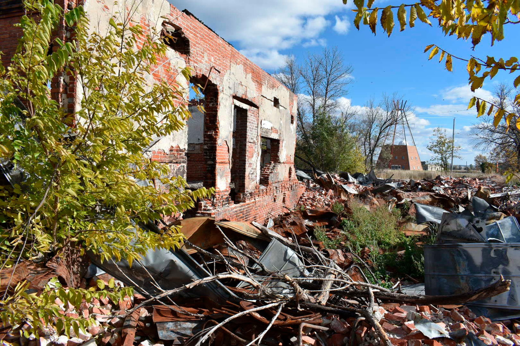 FILE - The ruins of a building that was part of a Native American boarding school on the Rosebud Sioux Reservation in Mission, S.D., are seen, Oct. 15, 2022. (AP Photo/Matthew Brown, File)