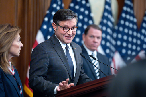 Speaker of the House Mike Johnson, R-La., holds a news conference on day 23 of the government shutdown, at the Capitol in Washington, Thursday, Oct. 23, 2025. (AP Photo/J. Scott Applewhite) Speaker of the House Mike Johnson, R-La., holds a news conference on day 23 of the government shutdown, at the Capitol in Washington, Thursday, Oct. 23, 2025. (AP Photo/J. Scott Applewhite)