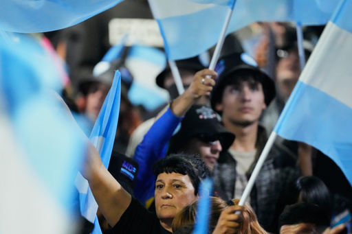Supporters of the opposition Peronist party gather at their campaign headquarters in La Plata, Argentina, after polls closed in legislative midterm elections, Sunday, Oct. 26, 2025.(AP Photo/Gustavo Garello) Supporters of the opposition Peronist party gather at their campaign headquarters in La Plata, Argentina, after polls closed in legislative midterm elections, Sunday, Oct. 26, 2025.(AP Photo/Gustavo Garello)