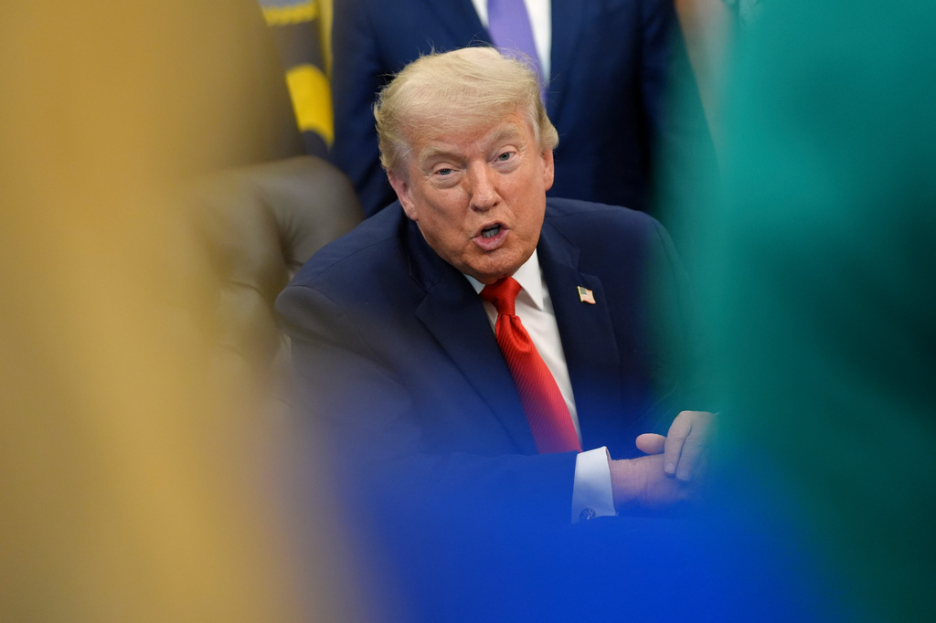 President Donald Trump speaks during an event to sign a proclamation about the fishing industry, in the Oval Office of the White House, Thursday, June 11, 2026, in Washington. (AP Photo/Jacquelyn Martin)