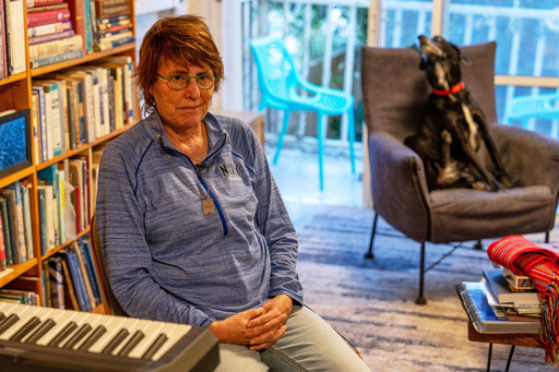 Tal Hartuv, who survived an attack by Palestinian militants armed with machetes in 2010, poses for a photo at her home in Zikhron Ya'akov, northern Israel, March 13, 2025. (AP Photo/Ariel Schalit) Tal Hartuv, who survived an attack by Palestinian militants armed with machetes in 2010, poses for a photo at her home in Zikhron Ya'akov, northern Israel, March 13, 2025. (AP Photo/Ariel Schalit)