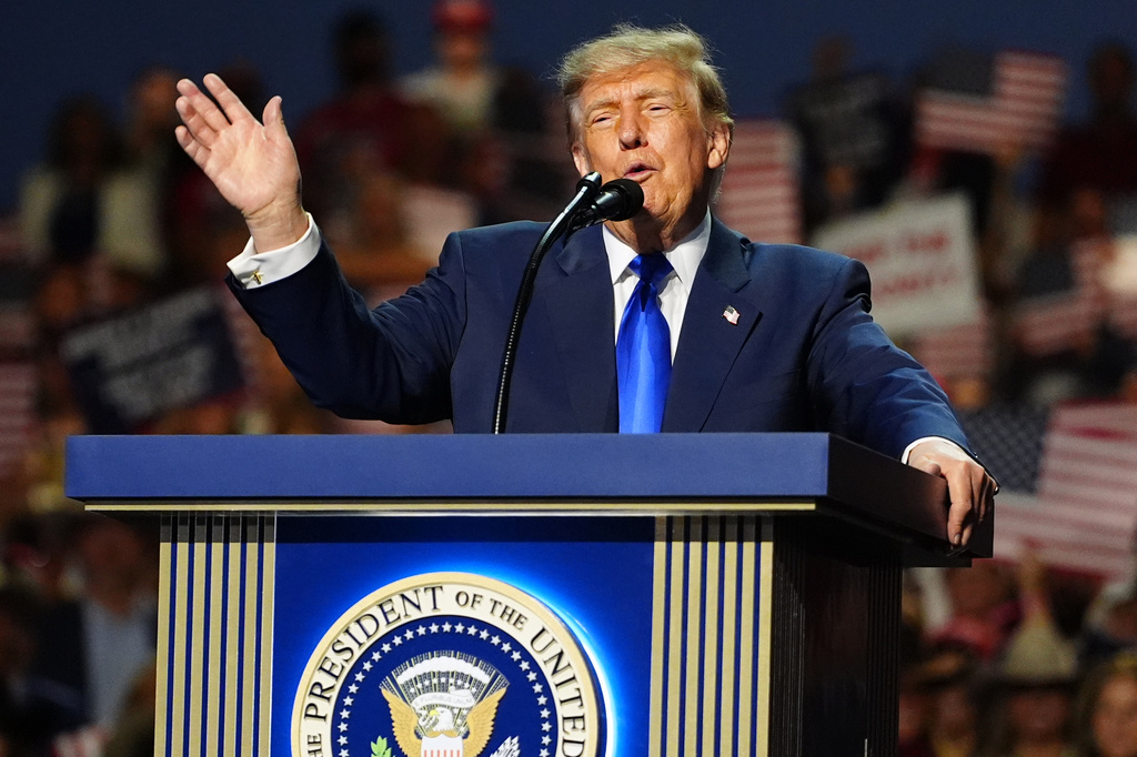 President Donald Trump speaks at the Republican convention, Wednesday, Sept. 9, 2026, in Dallas. (AP Photo/Julia Demaree Nikhinson)