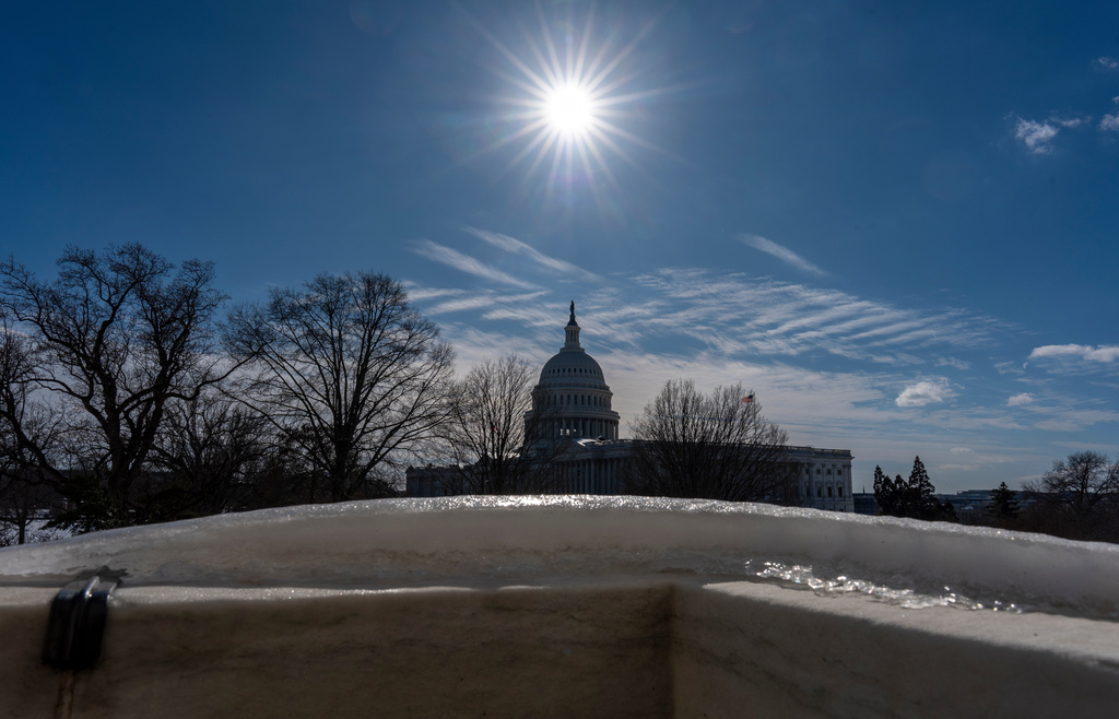 The Capitol is seen from the Russell Senate Office Building as lawmakers argue on whether to move forward with the spending legislation that funds the Department of Homeland Security, at the Capitol in Washington, Thursday, Jan. 29, 2026. (AP Photo/J. Scott Applewhite)
