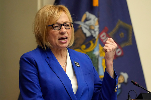 FILE - Democratic Gov. Janet Mills delivers her State of the State address, Jan. 30, 2024, at the State House in Augusta, Maine. (AP Photo/Robert F. Bukaty, File) FILE - Democratic Gov. Janet Mills delivers her State of the State address, Jan. 30, 2024, at the State House in Augusta, Maine. (AP Photo/Robert F. Bukaty, File)