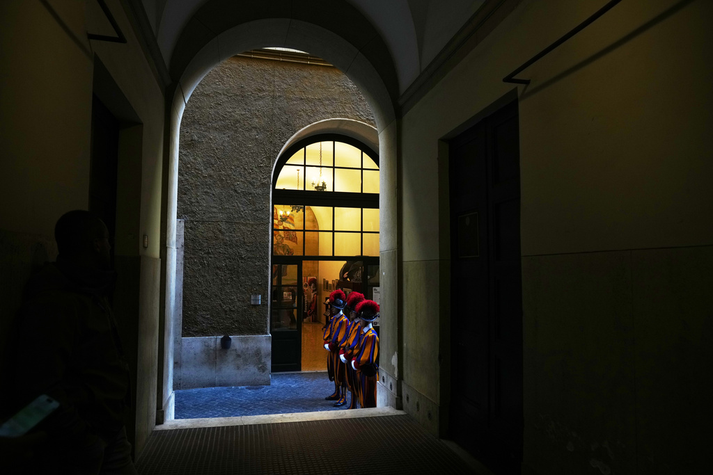 A view of the Swiss Guard Barracks at the Vatican, Thursday, Oct. 2, 2025. (AP Photo/Alessandra Tarantino)