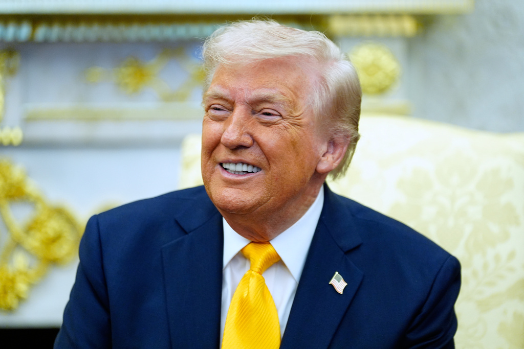 President Donald Trump speaks during a meeting with Japan's Prime Minister Sanae Takaichi in the Oval Office of the White House, Thursday, March 19, 2026, in Washington. (AP Photo/Alex Brandon)