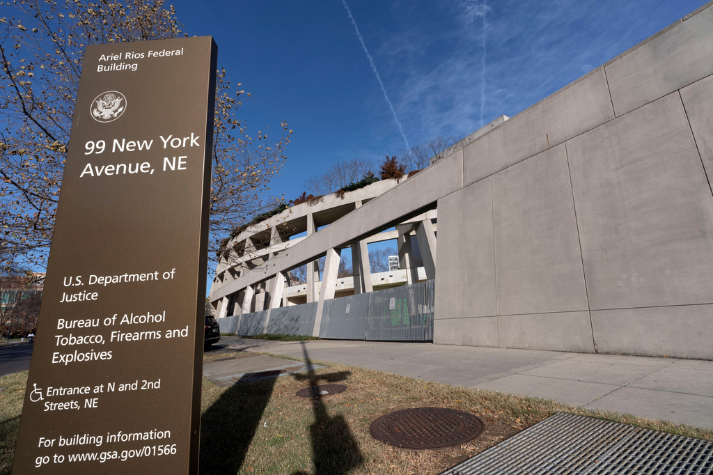 FILE - The Ariel Rios Federal Building, which houses the Bureau of Alcohol, Tobacco, Firearms and Explosives (ATF) is seen, Dec. 8, 2024, in Washington. (AP Photo/Jose Luis Magana, File)