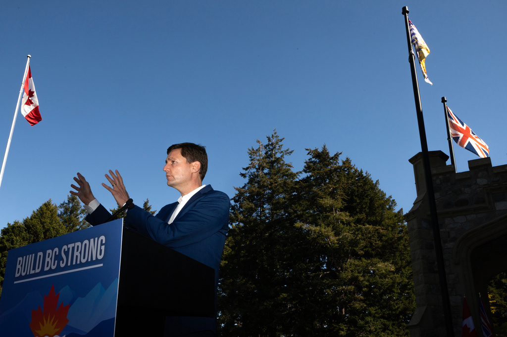 British Columbia Premier David Eby speaks during a press conference at Government House in Victoria, British Columbia, Canada, Tuesday, Sept. 22, 2026.(Chad Hipolito/The Canadian Press via AP)