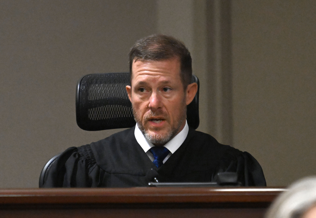 Judge Nicholas Primm speaks during the sentencing hearing of Colin Gray, father of Apalachee High School shooter Colt Gray, at Barrow County Superior Court on Thursday, July 30, 2026, in Winder, Ga. (Hyosub Shin/Atlanta Journal-Constitution via AP, Pool)