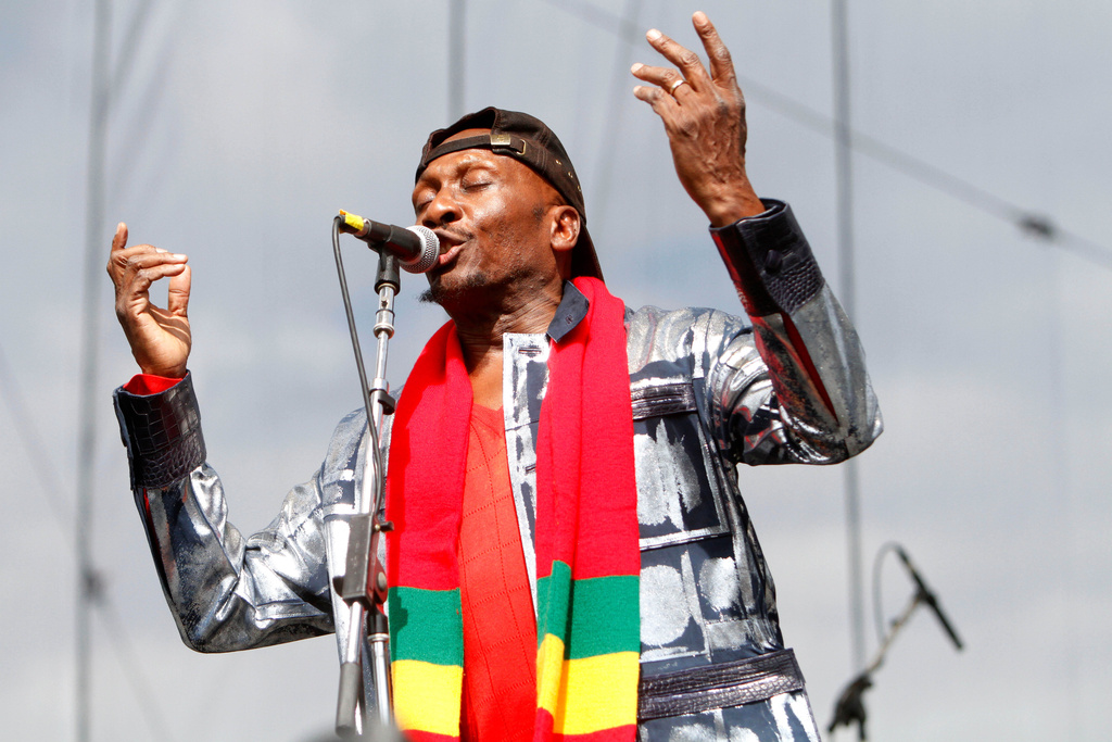 FILE - Singer Jimmy Cliff performs at The Climate Rally, an Earth Day concert, on the National Mall in Washington, on Sunday, April 25, 2010. (AP Photo/Jacquelyn Martin, File)