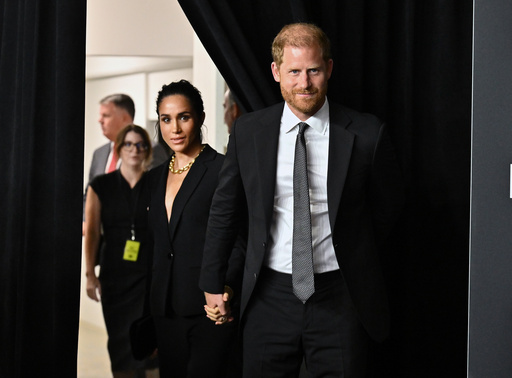 Meghan Markle, left, and Prince Harry, The Duke and Duchess of Sussex, attend the third annual World Mental Health Day Gala, hosted by Project Healthy Minds, at Spring Studios on Thursday, Oct. 9, 2025, in New York. (Photo by Evan Agostini/Invision/AP) Meghan Markle, left, and Prince Harry, The Duke and Duchess of Sussex, attend the third annual World Mental Health Day Gala, hosted by Project Healthy Minds, at Spring Studios on Thursday, Oct. 9, 2025, in New York. (Photo by Evan Agostini/Invision/AP)