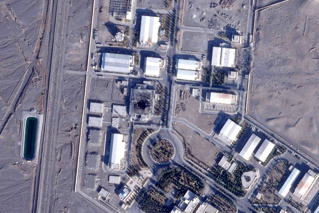 This satellite image from Planet Labs PBC shows the rubble of the Pilot Fuel Enrichment Plant at Iran's Natanz nuclear enrichment site on Dec. 3, 2025. (Planet Labs PBC via AP)