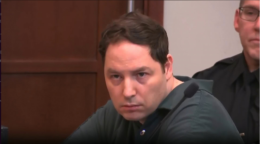Brendan Banfield listens to a family impact statement ahead of the sentencing in court on Friday, June 5, 2026 in Fairfax, Va. (AP Photo/Pool)