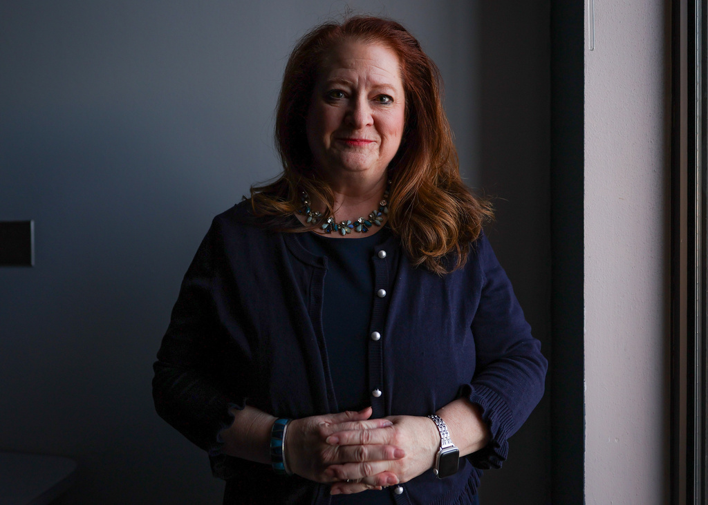 Second Court of Appeals Judge Maria Lazar, a candidate for Wisconsin State Supreme Court, poses for a portrait on Tuesday, Feb. 10, 2026 at the Wisconsin State Journal in Madison, Wis. (Owen Ziliak/Wisconsin State Journal via AP)