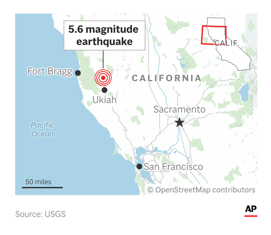 Parts of Northern California were rocked by a moderate quake early Wednesday. (AP Digital Embed)