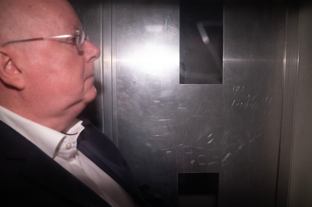 Former SNP chief executive Peter Murrell arrives in a prison van at Edinburgh High Court for sentencing, in Edinburgh, Tuesday, June 23, 2026. (Jane Barlow/PA via AP)