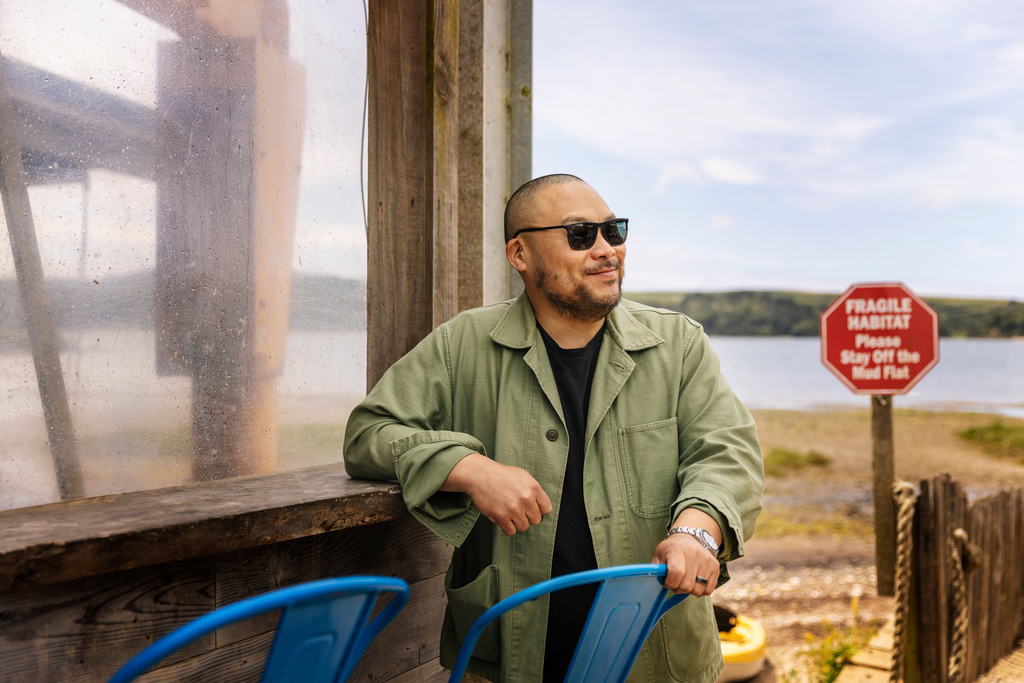 This image released by CNN shows David Chang in a scene from the new CNN travel series, "The Detour with David Chang." (Alanna Hale/CNN via AP)