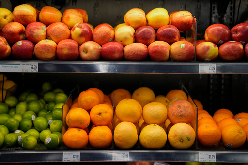 Produce, which is covered by the USDA Supplemental Nutrition Assistance Program (SNAP), is displayed for sale at Wild Onion Market, Monday, Oct. 27, 2025, in Chicago. (AP Photo/Erin Hooley) Produce, which is covered by the USDA Supplemental Nutrition Assistance Program (SNAP), is displayed for sale at Wild Onion Market, Monday, Oct. 27, 2025, in Chicago. (AP Photo/Erin Hooley)