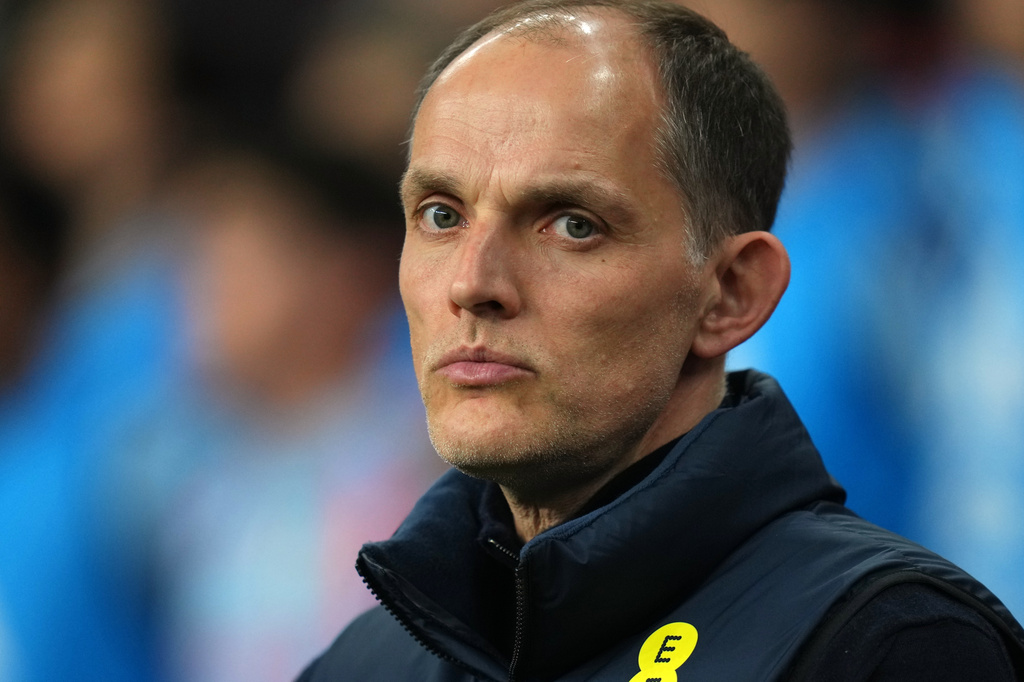 FILE -England's head coach Thomas Tuchel looks on before the start of the International friendly soccer match between England and Japan in London, March 31, 2026 . (AP Photo/Kirsty Wigglesworth, File)