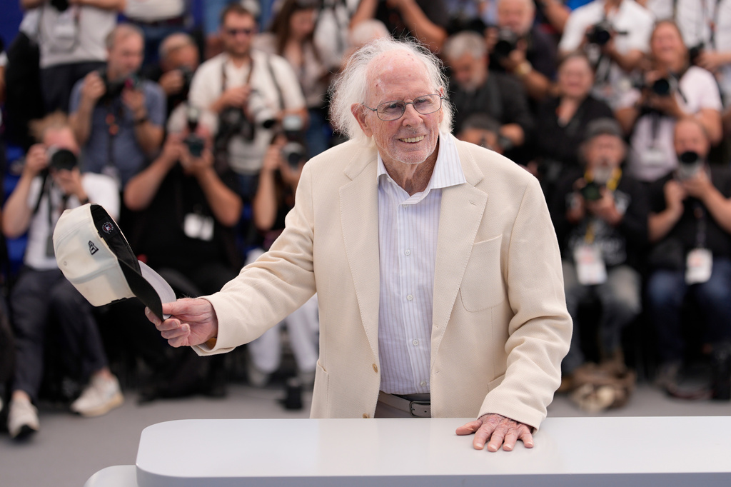 Bruce Dern poses for photographers at the photo call for the film 'Dernsie: The Amazing Life of Bruce Dern' at the 79th international film festival, Cannes, southern France, Wednesday, May 20, 2026. (AP Photo/John Locher)