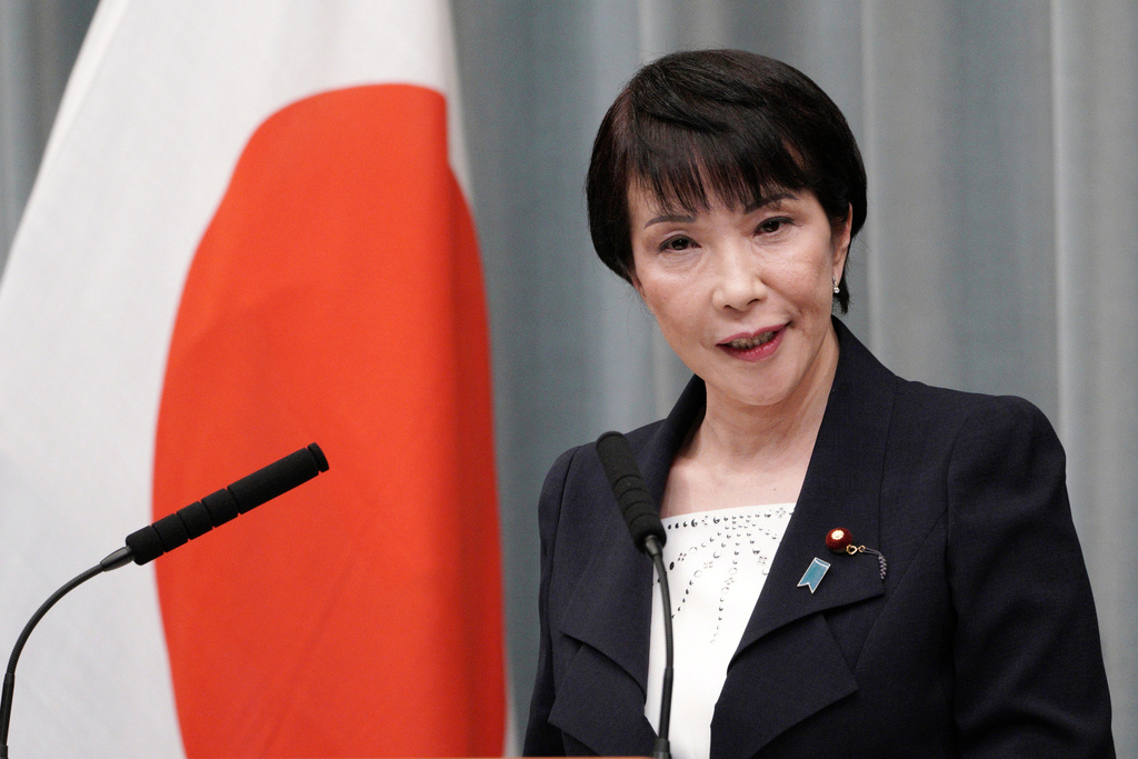 FILE - Internal Affairs and Communications Minister Sanae Takaichi speaks during a press conference at the prime minister's official residence in Tokyo, on Sept. 11, 2019. (AP Photo/Eugene Hoshiko, File)