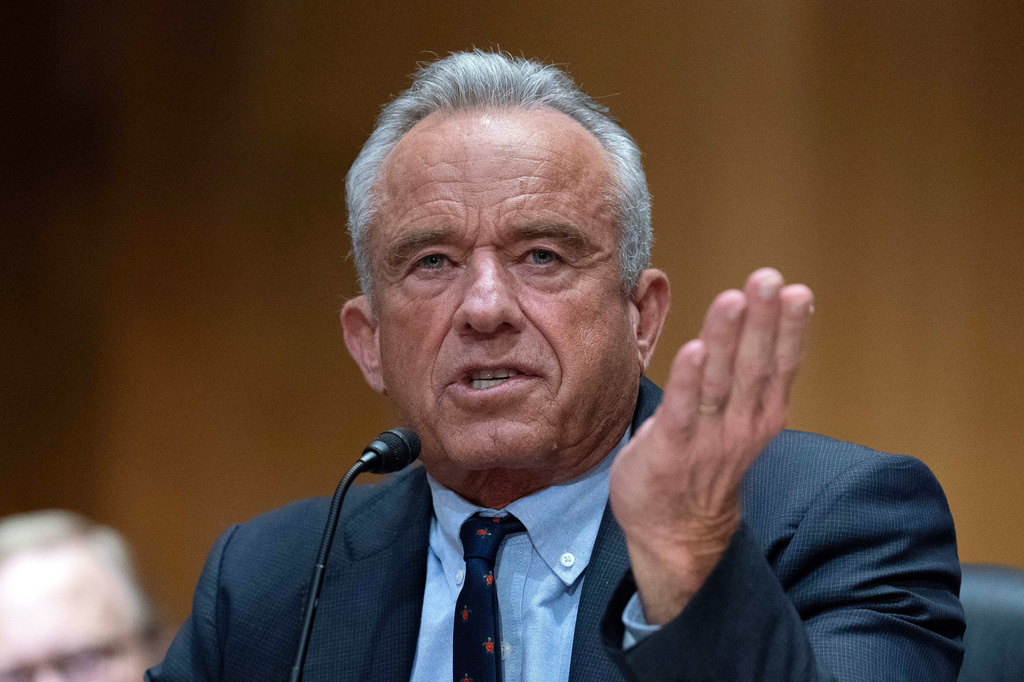 Health and Human Services Secretary Robert F. Kennedy Jr. testifies before a Senate Committee on Finance hearing on Capitol Hill, Wednesday, April 22, 2026, in Washington. (AP Photo/Jose Luis Magana)