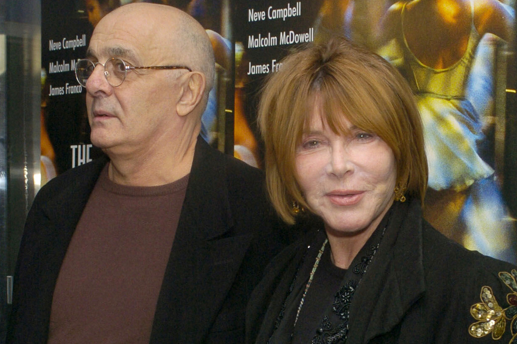 FILE - Actress Lee Grant arrives with her husband Joe Feury to a screening of "The Company" at the Paris Theater in New York, Dec. 16, 2003. (AP Photo/Louis Lanzano, File)