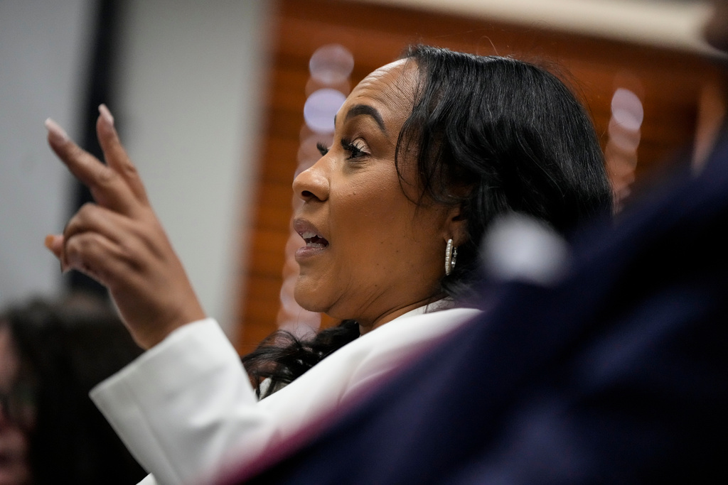 Fulton County District Attorney Fani Willis is seen at the Georgia State Capitol during questioning from a Georgia State Senate panel about her prosecution of President Donald Trump on Wednesday, Dec. 17, 2025, in Atlanta. (AP Photo/Brynn Anderson)
