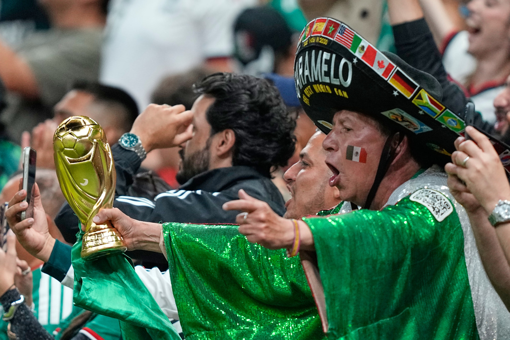 Mexican fans react following the World Cup Group A soccer match between Mexico and South Korea in Zapopan, near Guadalajara, Mexico, Thursday, June 18, 2026. (AP Photo/Natacha Pisarenko)